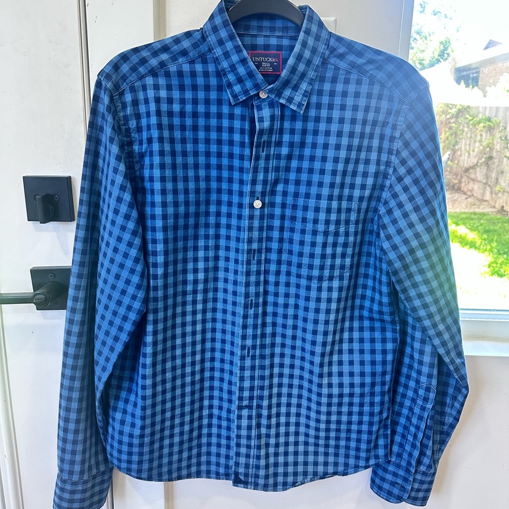 Untuckit Wrinkle-Free Walton Shirt Blue Small Slim Fit